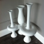 white vases