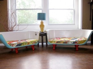 tub sofa blue